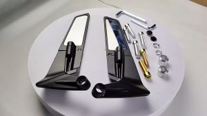 กระจกมองหลังรถจักรยานยนต์ กระจกวิง กระจกใส/กระจกสีฟ้า เนื้อกระจกดีมองเห็นชัดเจน ไม่กลัวแสงสะท้อน เหมาะกับรถบิ๊กไบค์