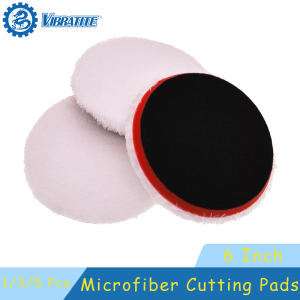 6 Inch Microfiber Cutting Pads 1/3/5 Pcs Polishing Microfiber Pad with Hook & Loop Backing for Car Compounding Cutting Buffing