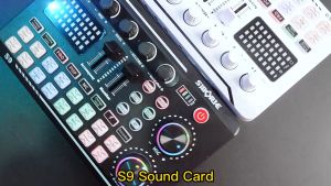 Siborie【COD】S9 soundcard Mixer Bluetooth Sound Card for phone PC Karaoke Keluarga Audio USB External