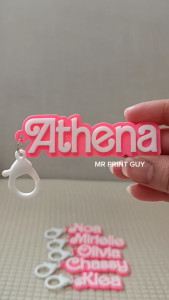 B*-Doll Inspired 3D Printed Name Keychain | Custom Bag Tag