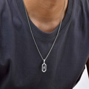 Kemstone Punk sét mặt dây chuyền cho nam giới hình lục giác trang sức bằng inox