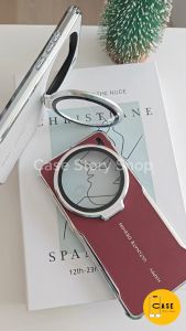 เคส Vivo X300 Pro / X200 Pro ส่งจากไทย เคสฝากระจกปิดกล้อง ตั้งได้ ขอบนิ่ม สีไวน์แดง ขาว