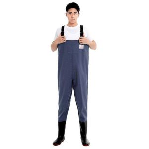 ชุดเอี๊ยมกันน้ำ PVC สินค้าหน้าฝน มาตรฐาน ชุดกันน้ำ เลี้ยงหมู ทำฟาร์ม ชุดแบบต่อกับรองเท้าบูท