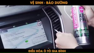 Xịt vệ sinh điều hòa máy lạnh ô tô dạng bọt Flamingo F020 A/C Cleaner dung tích 500ml giúp khử mùi đánh bay bụi bẩn