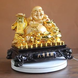 เทพเจ้าไฉ่ซิงเอี๊ยะ ประดับอัญมณี หัวมังกร ของมงคลเสริมฮวงจุ้ยตกแต่งห้อง 13x16x18cm งานเรซิน