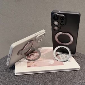 Ốp Điện Thoại Samsung Ultra/Plus/A Series Cao Cấp Gập Được Có Nam Châm - Mặt Lưng Kim Loại Tích Hợp Giá Đỡ Tương Thích Với Nhiều Mẫu Máy