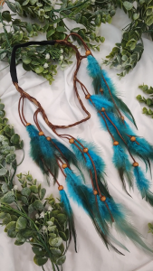 [Ready Stock SG] Hippie Double Side Electric Blue Feather Headband | Boho Headband | Hair Accessory