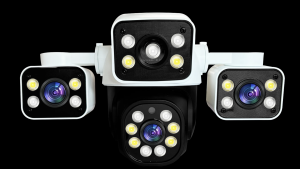 LLSEE 12MP Full HD WiFi กล้องสามเลนส์ - สามหน้าจอ 360 WiFi เฝ้าระวังมินิกล้องมองภาพกลางคืนที่มีสีสันกลางแจ้งกันน้ำกล้องวงจรปิดไร้สาย WiFi IP กล้อง