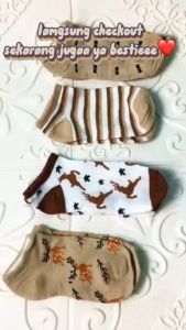 KS123 Kaos Kaki Motif Fashion Kaos Kaki Pendek Ankle Semata Kaki