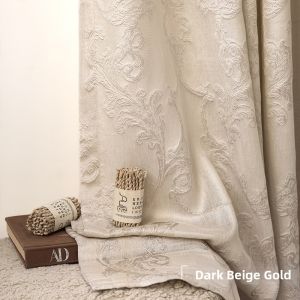 LIANHUAJI | French Style Embossed Floral Design Elegant Light Blocking Window Sheer