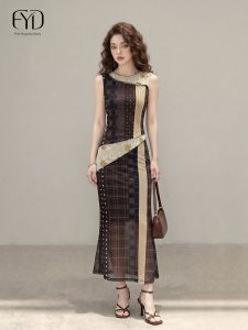 Colorblock Sleeveless Vintage Polka Dot Stylish Slimming Dress