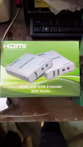 ALLAN HDMI KVM Extender Over Cat5e/6 1080P Transmits Up to 196ft/60m with 2 USB Ports Supports Mouse and Keyboard Remote Control Feature Audio Extractor Function