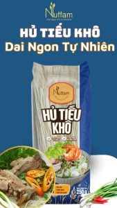 Hủ Tiếu Khô Hữu Cơ Nuffam Natri Low  - Gói Tiện Lợi 250g Không Chất Bảo Quản