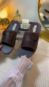 men019 New Marikina brown orange and black slide sandals with buckle strap for men