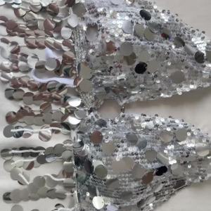 Bộ Trang Phục Múa Bụng Sequin Đen Dành Cho Nữ Gồm 2 Món: Áo Crop Top Cổ Chữ V Dây Halter Có Tua Rua & Chân Váy Ngắn Dùng Cho Biểu Diễn