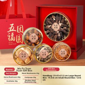 JUHETAI | Yunnan Wild Dried Morel Mushrooms Holiday Gift Box for Elders