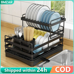 BMZAR Metal Plate Dish Drainer Rack Dishes Chopstick Holder Organizer Shelf Cutlery Holder Kitchen Storage