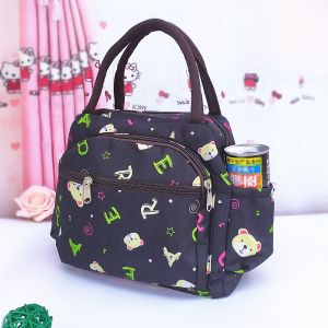 Waterproof Large Capacity Canvas Tote Bag Umbrella Holder for Commuting Fashionable Handheld Bag Soft Korean Style Printed