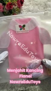 Mainan edukasi set belajar MENJAHIT KANCING FLANEL anak mainan / montessori play