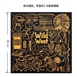 Same Style as Yang Chaoyue Scarf Retro Western Denim Square Scarf American Retro Retro Scarf Motorcycle Hiphop Decoration Female