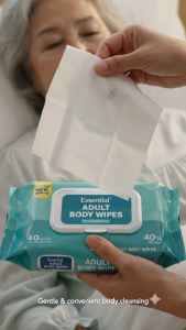 ESENTIAL Adult Body Wipes (40 Pcs) Wet Tissues Cleaning Body
