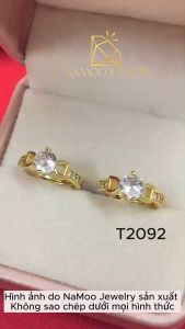 Bông Tai Nữ Đính Đá Dáng Tròn T2092 T2093 T2094 T2095 Cực Xinh Cho Các Nàng