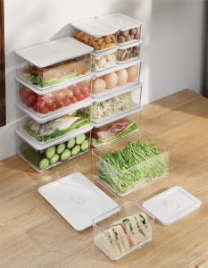 JD Home 🇲🇾 [Ready Stock] ❤ Stackable Food Storage Airtight Container Food Container Fridge Storage Kitchen Organizer / 透明密封保鲜盒