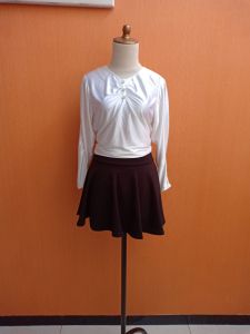 atasan kaos wanita putih silk M L cewek blouse rapi lengan panjang MEWAH blouse