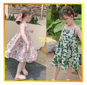 มีปลายทาง ชุดเดรสเด็กผู้หญิง เดรสายเดี่ยว เดรสสั้นลายดอกไม้ เดรสเเฟชั่นสำหรับเด็ก ชุดเดรสใส่สวยๆ (10 ปริมาณ)