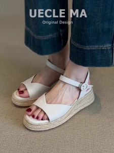 MASHUJIA | Heel-Height Enhancing Thick Sole Womens Sandals Roman Style For Dress 2026 Summer New