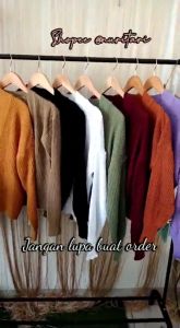 Cardigan Wanita Rajut Tebal / Cardigan Crop Ellena Basic Outwear