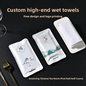 Disposable Wet Towels Hotel Catering Independent Packaging Banquet Club Logo Refreshing Cooling Sensation Towels