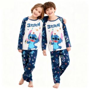 Full Sleeve Boys Stitch Pajama Sets Soft and Comfortable Baby Pajamas Kids Pyjamas Childrens Sleepwear Loungewear for 2 to 14Yr