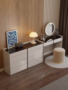 Italian Luxury Minimalist Eight-Drawer Dressing Table