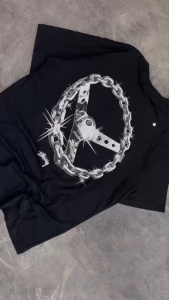 T-SHIRT STUSSY CHAIN HITAM PREMIUM FULLTAG COTTON 24S