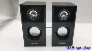2.0 USB Speaker Computer 3.5mm AUX Wired Stereo Surround Wooden BASS Speaker for Laptop & Desktop PC