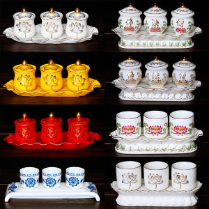 Set Three Tribute Cup Buddha Worship Cup Buddhist Monk Worship Buddha Guanyin Great Sorrow Water Worship God God of Wealth Land Fairy Home Water Cup