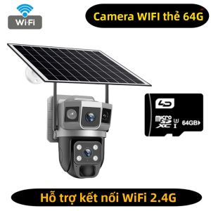 Camera IP Wifi V380pro 12MP 6K Tích Hợp Năng Lượng Mặt Trời Phát Hiện Chuyển Động PIR Tầm Nhìn Ban Đêm Chống Nước Camera Kép Giám Sát An Ninh CCTV