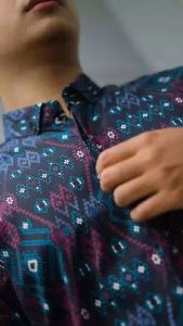 DGM Fashion Kemeja Batik Lengan Pendek Big Size Salju Ungu 6186