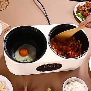 (Ship in 24hrs)3.6L MultiFunction Mini Ceramic Non Stick liner Rice Cooker double gall integrated electric food Hotpot with Steamer 3-pin SG Plug