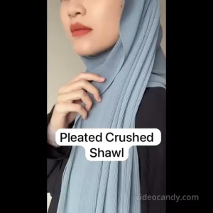 Pleated Crushed Shawl (Breathable Chiffon / Plain Shawl / Pin-less / Wrinkle free / Ironless / Tudung / Hijab / Ladies)