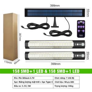Đèn Năng Lượng Mặt Trời Ngoài Trời Có Cảm Biến Chuyển Động 158LED Đèn Pha Điều Khiển Từ Xa Chống Nước IP65 Đèn An Ninh Tự Động Bật Tắt Khi Trời Tối/ra Sáng Dùng Cho Hàng Rào Sân Vườn