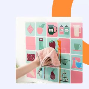 Self Adhesive Kitchen Wall Sticker Waterproof Oil Proof Aluminum Foil Wallpaper Bathroom Kitchen Stove Top Tile 防油烟耐高温贴纸