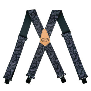 Mens Suspenders 2" Wide Adjustable and Elastic Braces X Shape with Very Strong Clips - Heavy Duty tape measure suspenders formen