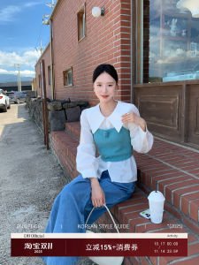 Áo Sơ Mi Cotton Cổ Bẻ Lớn Hoa Thanh Lịch Cạp Cao Phong Cách Retro Dành Cho Nữ Mùa Thu 2025 Không Tay Áo Dài Thường Ngày