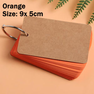 Protree 50pcs Iron Ring Handwritten Memo Hard Blank English Word Card Loose-leaf Memo Memory Card