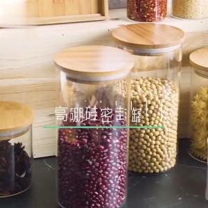 JD Home 🇲🇾 [Ready Stock] ❤ Sealed Glass Jar Food Storage Container Airtight Jar Seasoning Bottle Bamboo Lid / Balang Kaca Kedap Udara