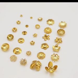 HIYEE10Pcs 3-11mmStainless Steel Flower Beads Caps PVD Spacer Beads End Covers for Necklace Earring Making Jewelry Findings