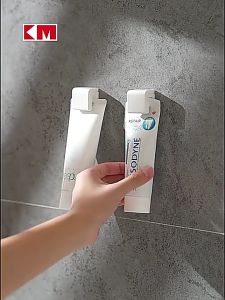 Kẹp dán tường màu trắng kẹp kem đánh răng sữa rửa mặt khăn tắm sắp xếp gọn gàng phòng tắm gia đình M72
