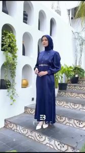 Gamis Satin Setelan Baju Kondangan Syari Payet Modern Dress Bridesmaid Daksha Wisuda By Elbise
